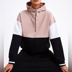 Zara Tri-Tone Hoodie - Blush, White, Black
